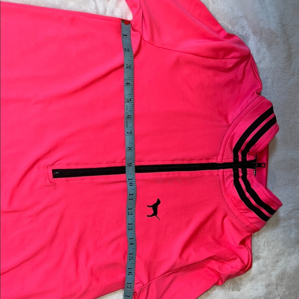 Victoria's Secret Women’s PINK Ultimate Neon Pink 1/2 Zip Pullover Activewear L - Picture 12 of 15
